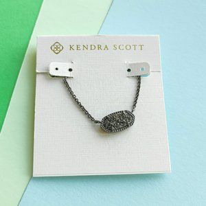 ELISA Kendra Scott black drusy gunmetal necklace